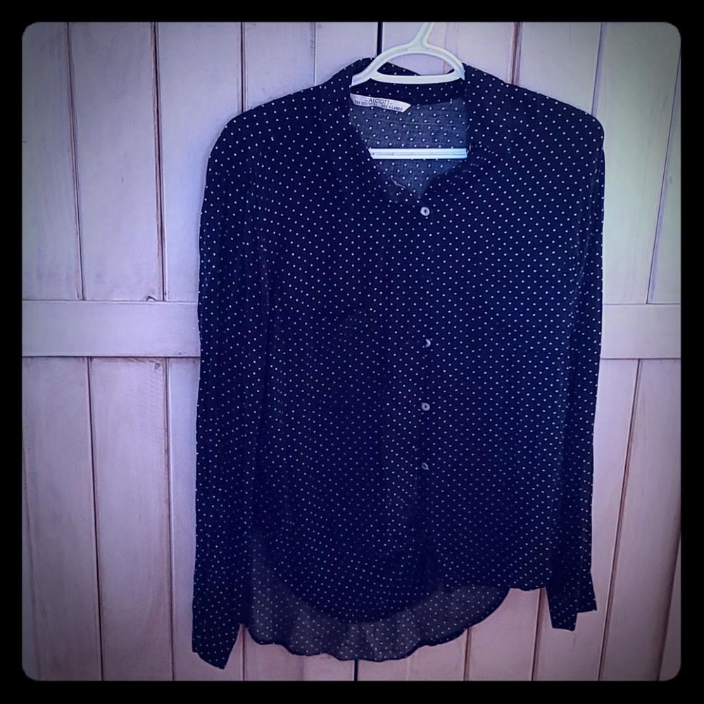 Blouse black with White dots
